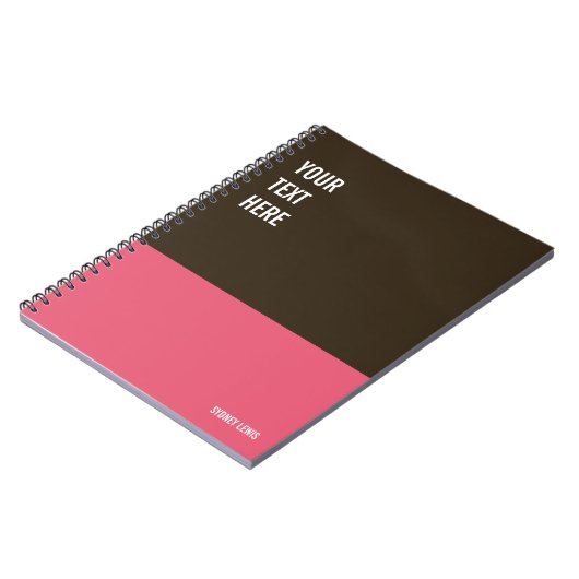 Pink und Brown Custom Journal, Writing Pad, Notizblock (Linke Seite)