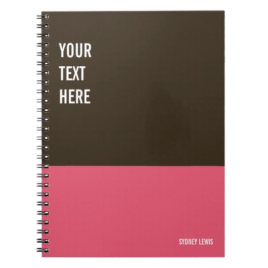 Pink und Brown Custom Journal, Writing Pad, Notizblock (Vorderseite)