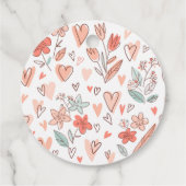 Pink und Brown Floral Herzlichen Dank Geschenkanhänger (Rückseite)