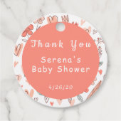 Pink und Brown Floral Herzlichen Dank Geschenkanhänger (Vorderseite)