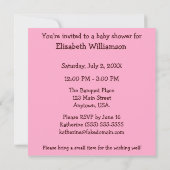 Pink und Brown Giraffe Girl Babydusche Einladung (Rückseite)