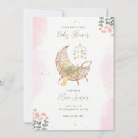 Pink und Brown Illustrative Babydusche