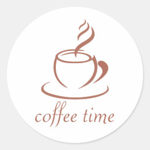 Pink und Brown Kaffeezeit Square Sticker