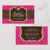 Pink-und Brown-Kuchen-Visitenkarten Visitenkarte (Vorne/Hinten)