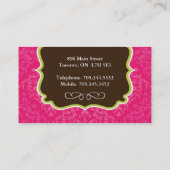 Pink-und Brown-Kuchen-Visitenkarten Visitenkarte (Rückseite)