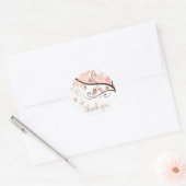 Pink und Brown Lovebirds Hochzeit Dankeschön Stick Runder Aufkleber (Umschlag)