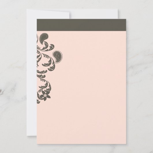 Pink und Brown Paisley Einladung (Rückseite)