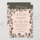 Pink und Brown Paisley Einladung (Vorne/Hinten)