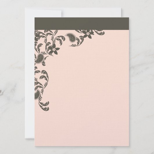 Pink und Brown Paisley Einladung (Rückseite)