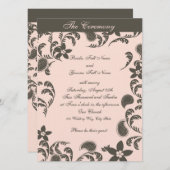 Pink und Brown Paisley Einladung (Vorne/Hinten)