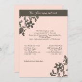 Pink und Brown Paisley Floral Unterkünfte Einladung (Vorne/Hinten)