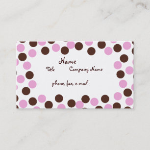 Pink und Brown Polka Dot Business Card Visitenkarte