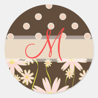 Pink und Brown polka Punkte Aufkleber