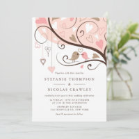Pink und Brown Whimsical Lovebirds Hochzeit