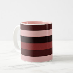 Pink und Burgund gestreift Zweifarbige Tasse