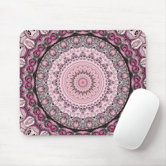Pink und Burgund Mandala-Muster Mousepad (Mit Mouse)