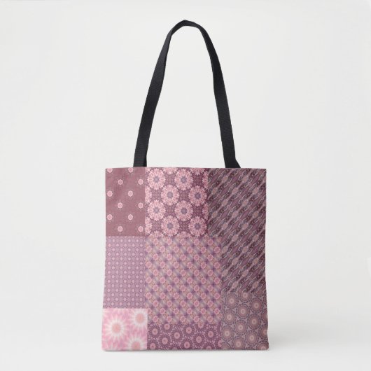 Pink und Burgund Muster Tasche (Vorderseite)
