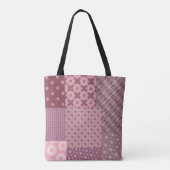 Pink und Burgund Muster Tasche (Rückseite)