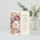 Pink und Burgund Vintage Peonies Hochzeit (Stehend Vorderseite)