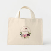 Pink und Burgundy Blush Custom Monogram Mini Stoffbeutel (Vorne)