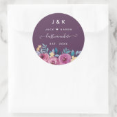 Pink und Burgundy Blush Custom Monogram Runder Aufkleber (Tasche)