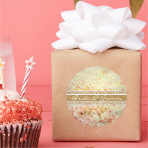 Pink und Caramel Tan Petunia Wedding Siegel Runder Aufkleber