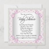 Pink und Cream Baby Dusche Einladung (Rückseite)