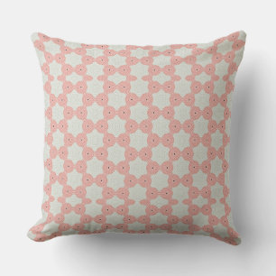 Pink und Cream Geometric Muster Kissen