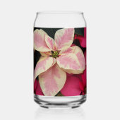 Pink und Cream Marble Poinsettia Holiday Dosenglas (Vorderseite)