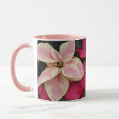 Pink und Cream Marble Poinsettia Holiday Tasse (Links)