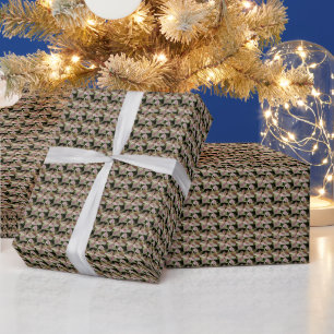 Pink und Cream Poinsettias Pattern Holiday Geschenkpapier