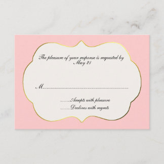 Pink und Cream Wedding Response Card RSVP Karte