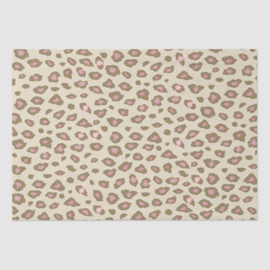 Pink und Creme Leopard Seidenpapier (Vorderseite)