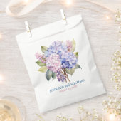 Pink und Dusty Blue Hydrangeas Wedding Geschenktütchen (Ausgeschnitten)