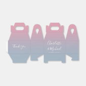 Pink und Dusty Blue Ombre Elegantes Skript Hochzei Geschenkschachtel (Ungefaltet)