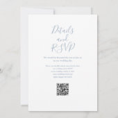 Pink und Dusty Blue Ombre QR Code Wedding Einladung (Rückseite)