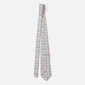 Pink und Dusty Blue Rose Neck Tie Krawatte (Rückseite)