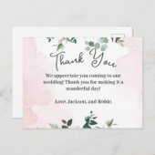 Pink und Floral Vielen Dank Karte (Vorne/Hinten)