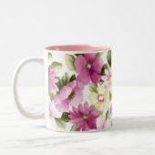 Pink und gelb Blumenmuster Tasse (Links)