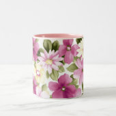 Pink und gelb Blumenmuster Tasse (Mittel)