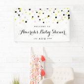 Pink und gelb Confetti Polka Dots Babydusche Banner (Insitu)