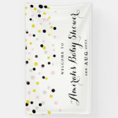 Pink und gelb Confetti Polka Dots Babydusche Banner (Vertikal)