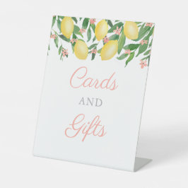 Pink und gelb Limonen Karten und Geschenke Babydus Sockelschild