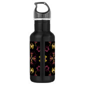 Pink und gelb Mandala Edelstahlflasche (Rückseite)