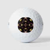 Pink und gelb Mandala Golfball (Vorderseite)