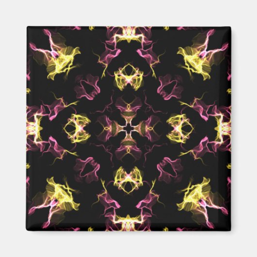 Pink und gelb Mandala Magnet (Vorne)