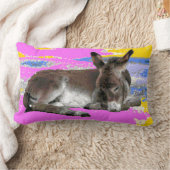 Pink und gelb niedlicher Esel Fotopsychedelic Lendenkissen (Decke)