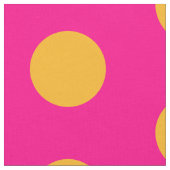 Pink und gelb Polka Dock Combed Baumwollstoff Stoff (Nahaufnahme)