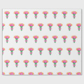 Pink und gelb Tulip Bouquet Umschlagpapier Geschenkpapier (Flach)
