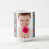 Pink und Gelb, Whimsisches, benutzerdefiniertes Fo Kaffeetasse (Mittel)